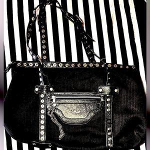 Vintage Dolce & Gabbana Black & Silver Rivet Shoulder Bag